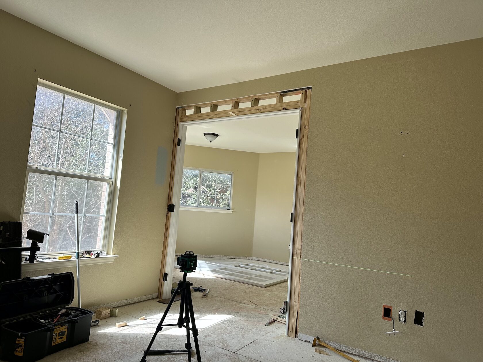 Process photo of two rooms remodeling project in Cedar Park TX