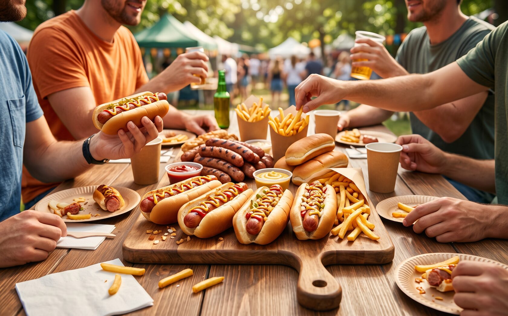 Salchichas GoGrill sobre la mesa