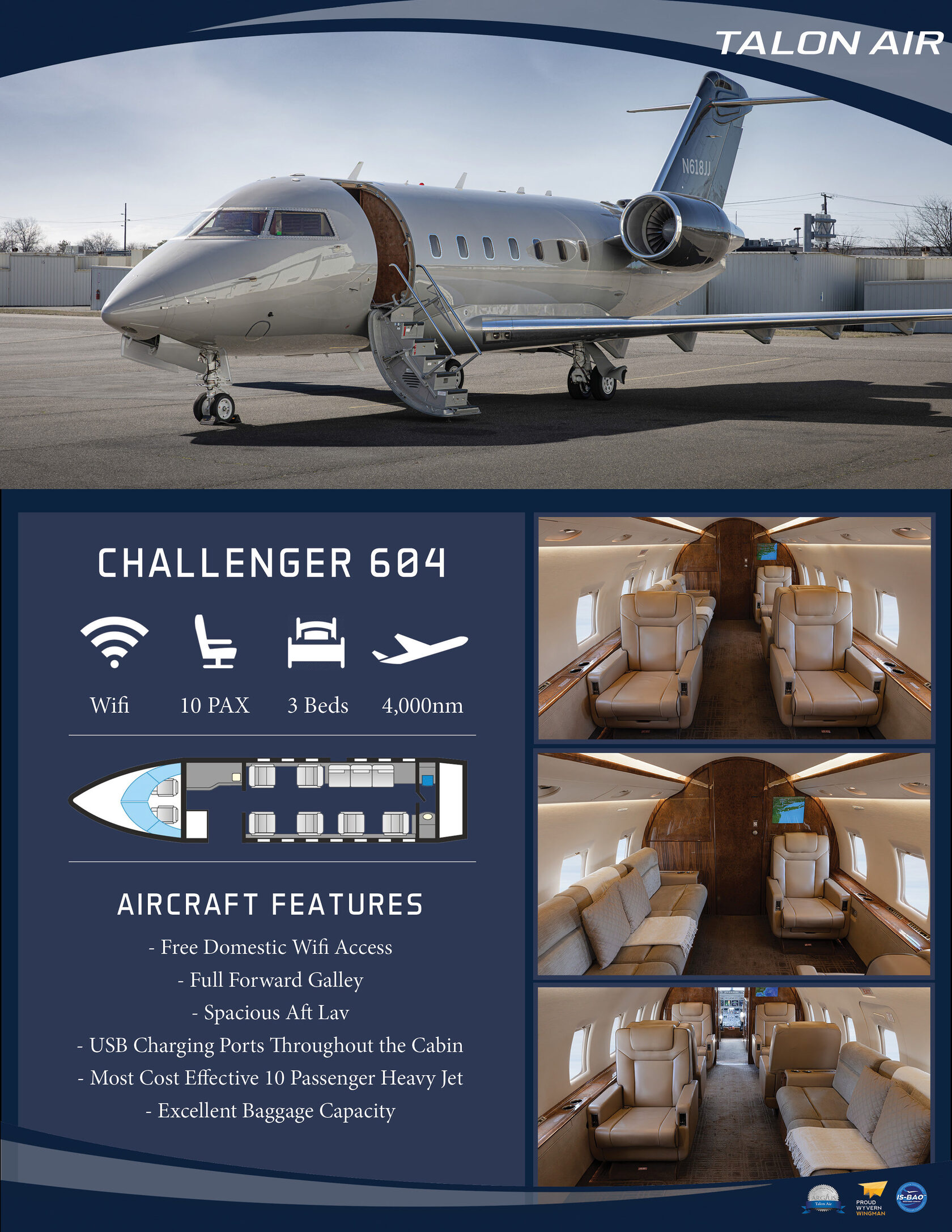 Challenger 604 N618JJ | Talon Air