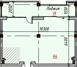 1-комнатная квартира в ЖК OZONE Residence — планировка 1