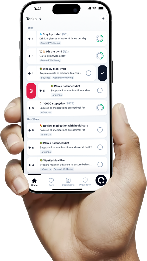 The ONU app's Tasks screen