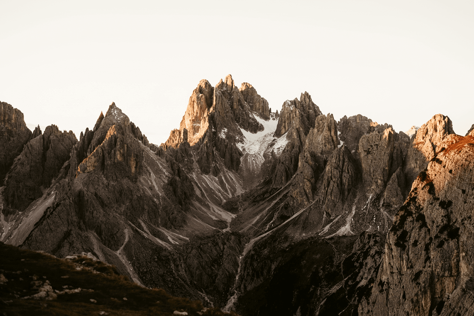 Sunlit alpine peaks of Cadini di Misurina captured by Irina from EverWildHeart Photography