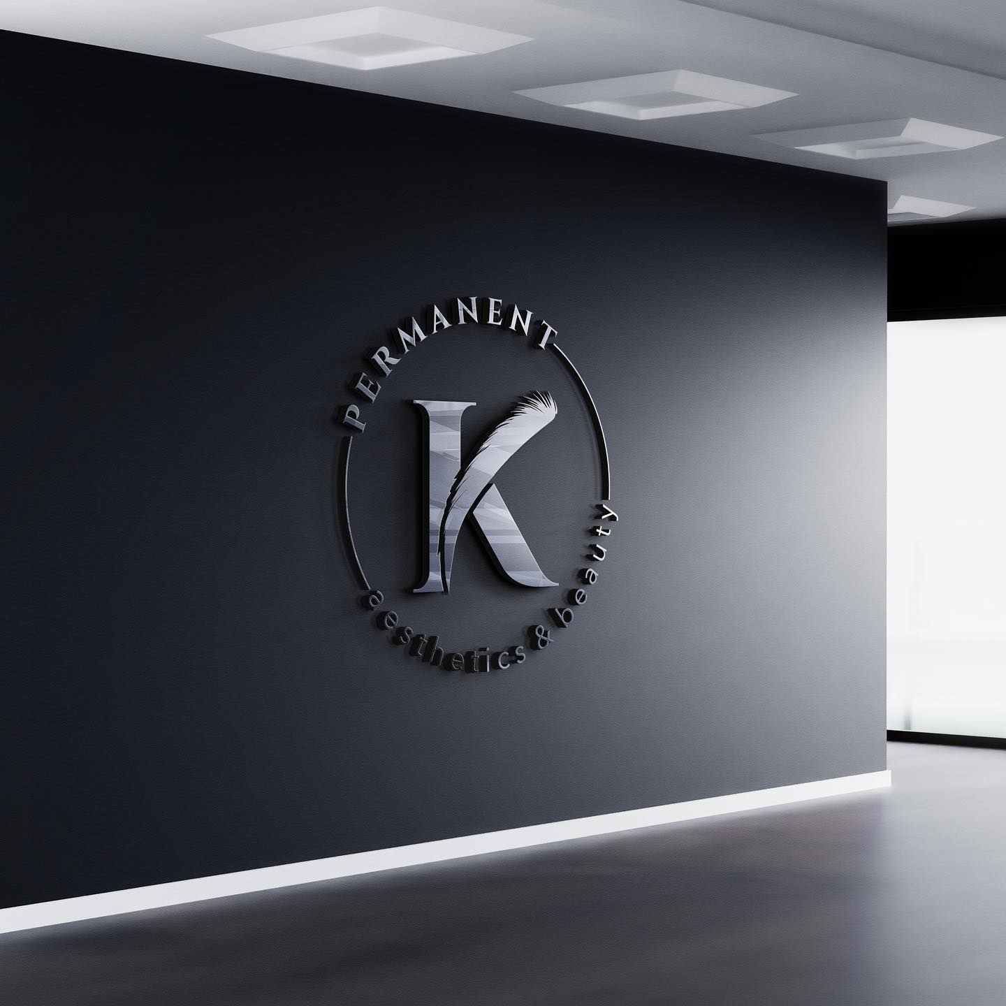 Catherine PMU logo on a studio wall