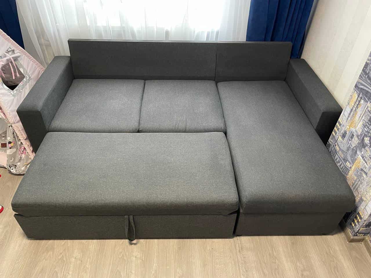Ecksofa – Tiefenreinigung – nach der Polsterreinigung in Frankfurt