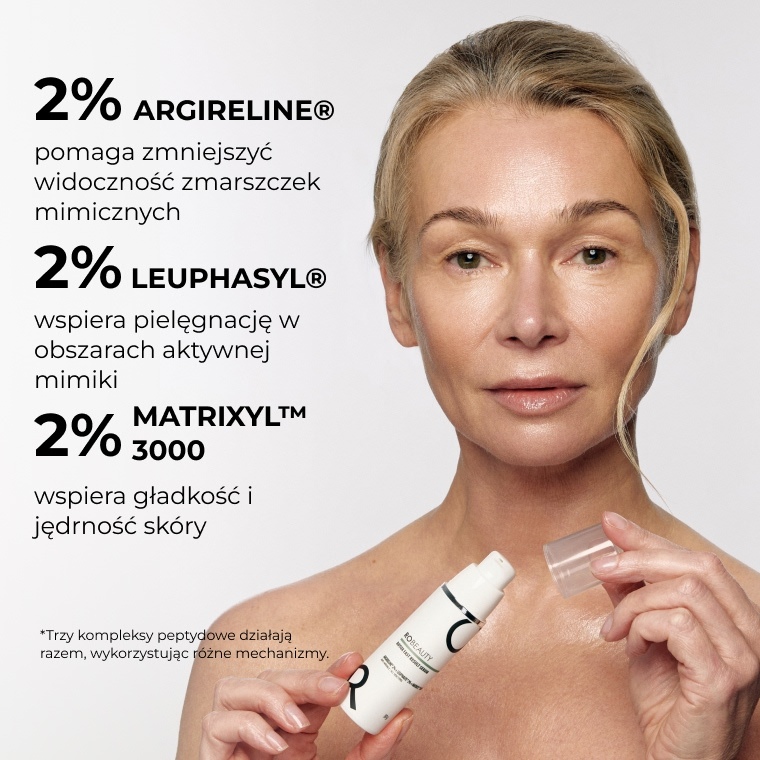 Składniki aktywne: ARGIRELINE® 2%, Leuphasyl® 2%, Matrixyl™ 3000 2%