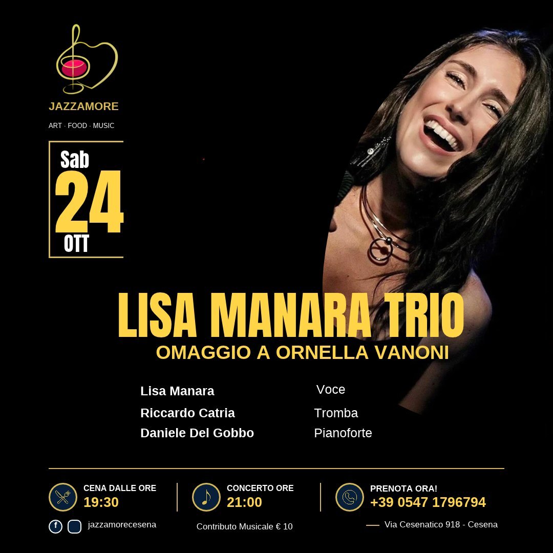 Lisa Manara Trio – Omaggio a Ornella Vanoni – 24 ottobre 2026 a Cesena