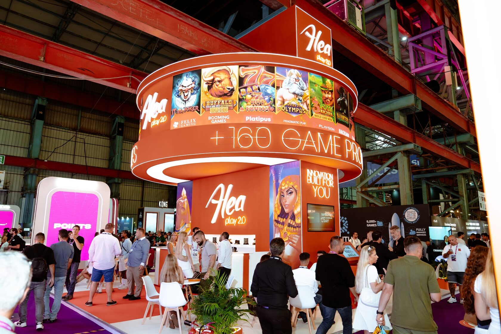 A busy exhibition hall during an iGaming trade show