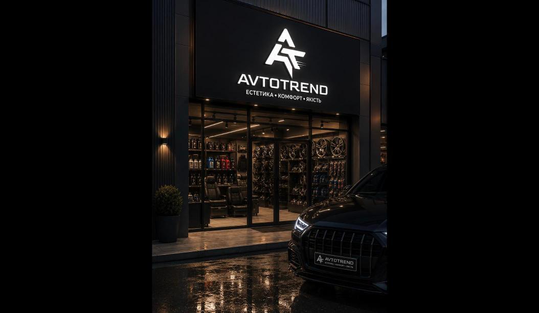 Фасад магазину AVTOTREND з логотипом