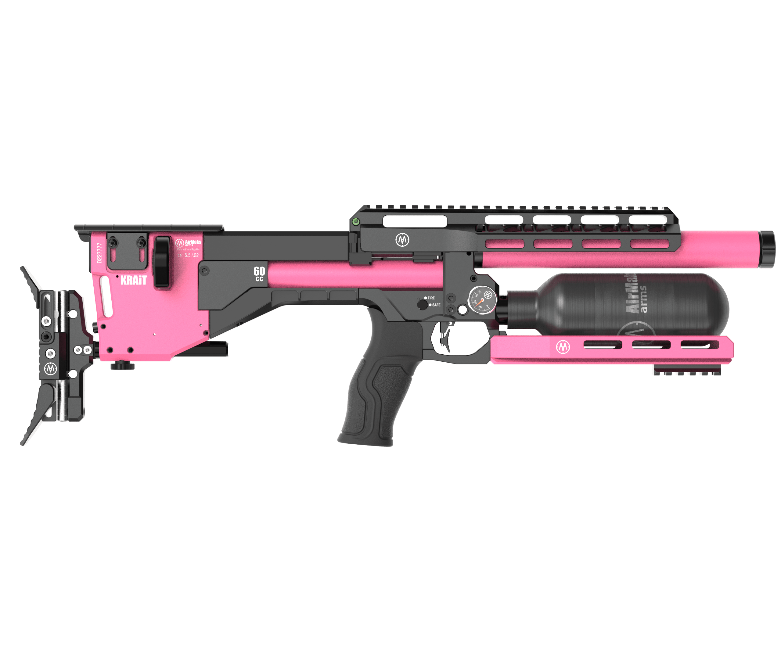 AirMaks Krait Pro S modern version pcp rifle pink color