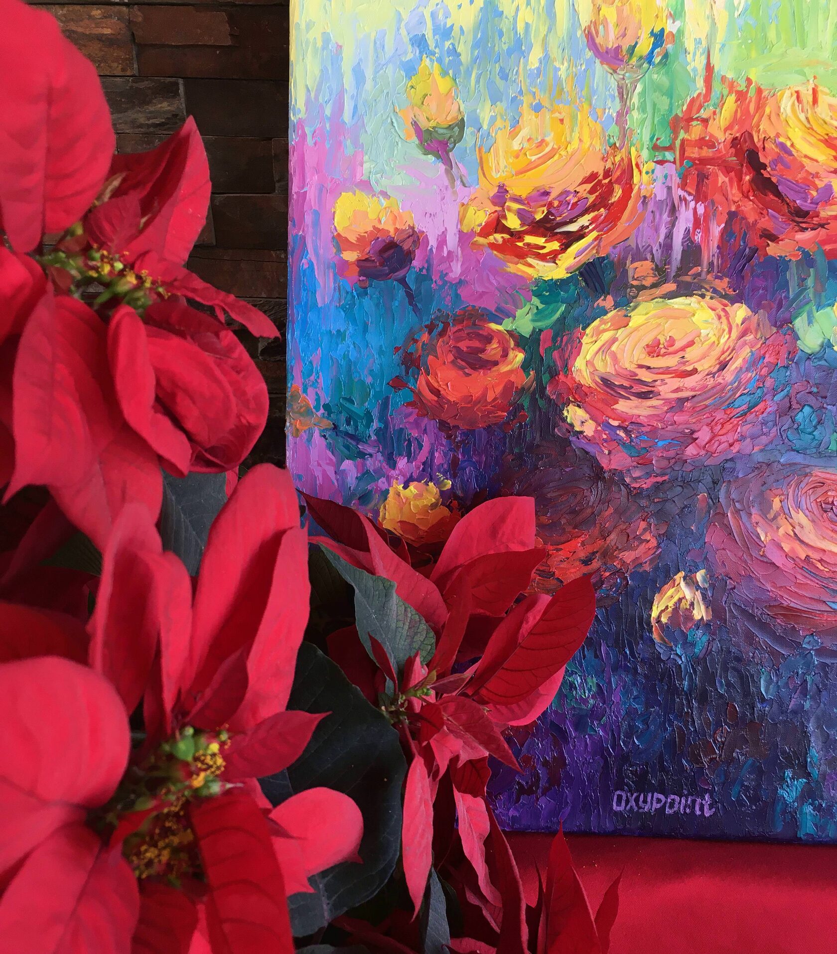 flower rose oil painting 