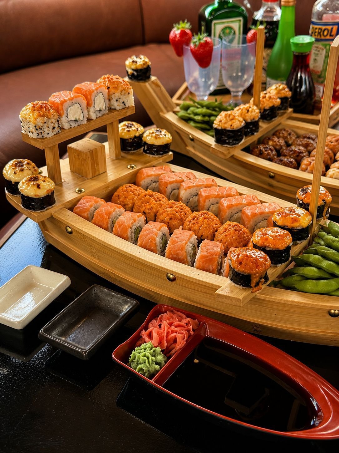 Sushi Boom platter aboard the boat