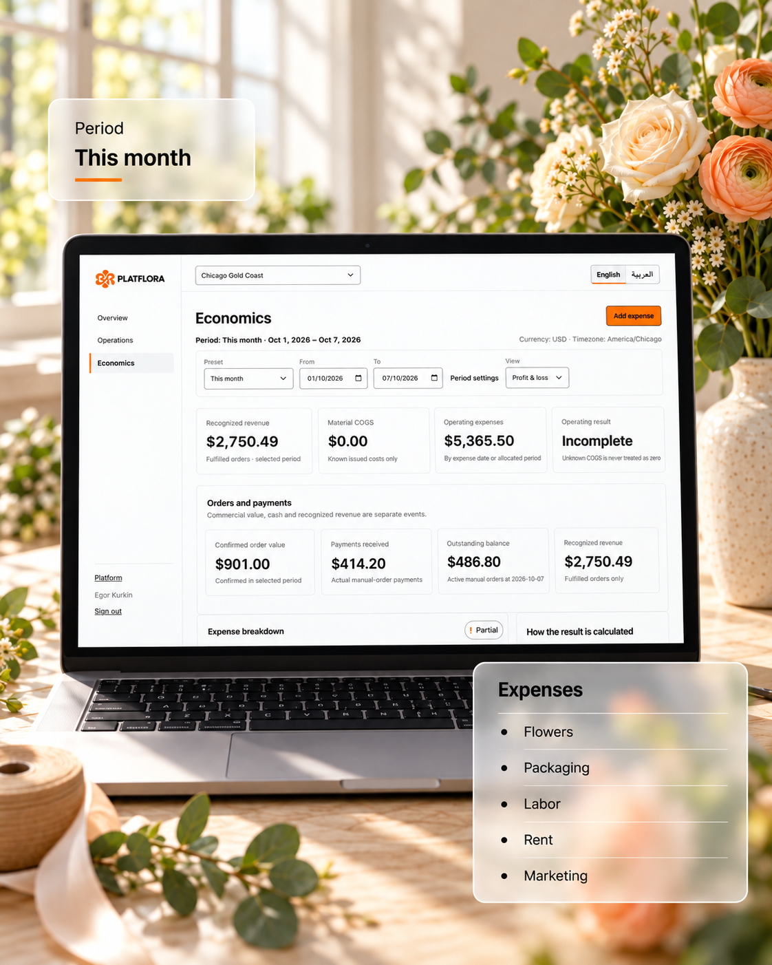 Keep your income and spending in view.