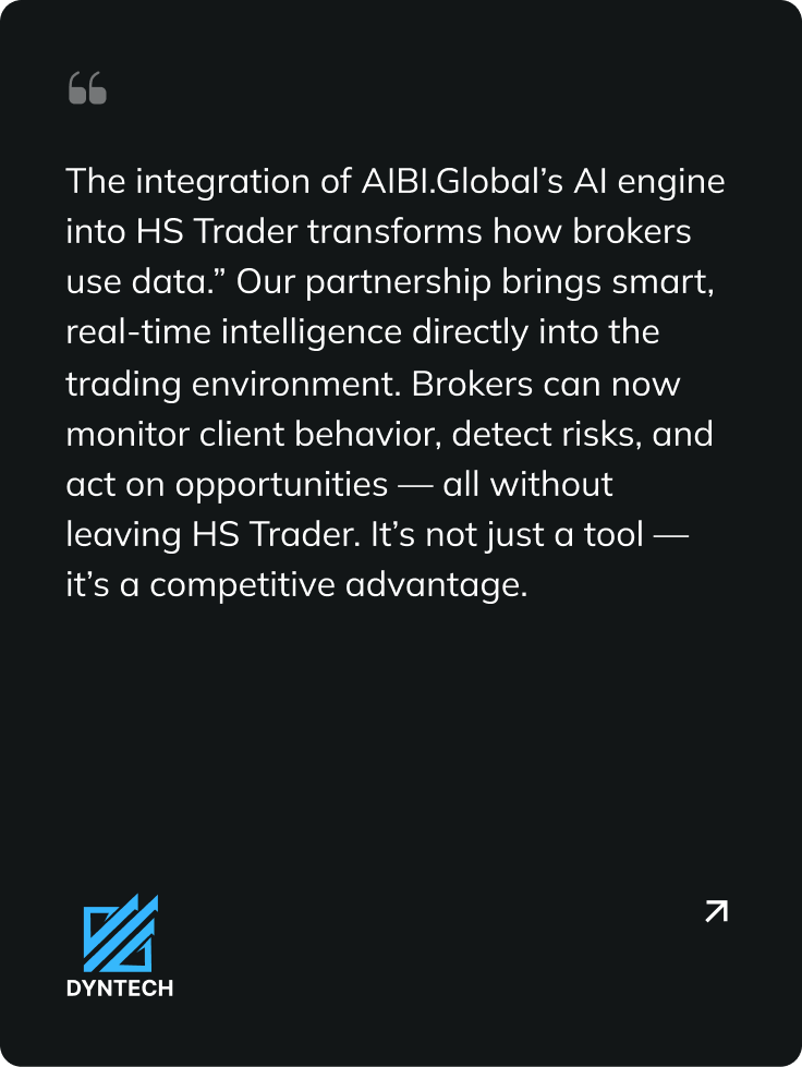 Partner testimonial from Dyntech about AIBI.Global.