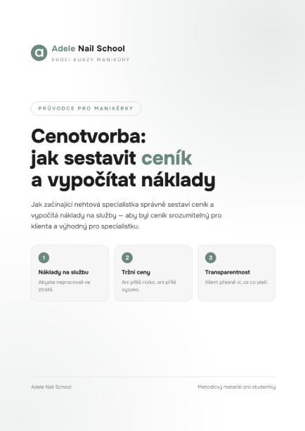 Obálka průvodce Cenotvorba pro manikérky