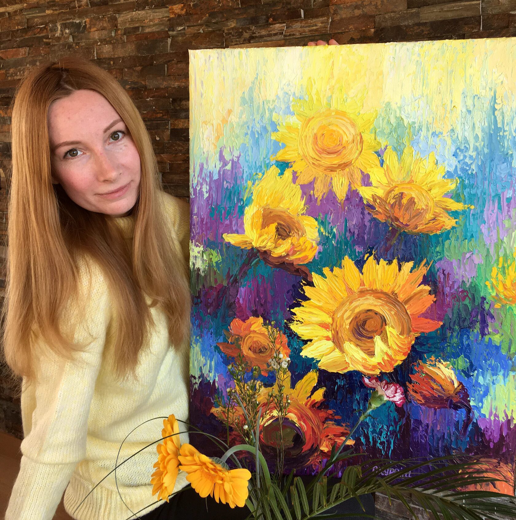 sunflowers oil painting for sale 