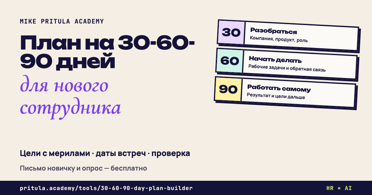 Конструктор плана на 30-60-90 дней