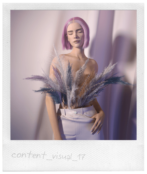 Анна ТНТ с сухоцветами на полароидном снимке в 3D исполнении