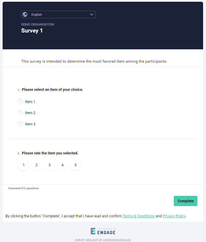 Project activity settings