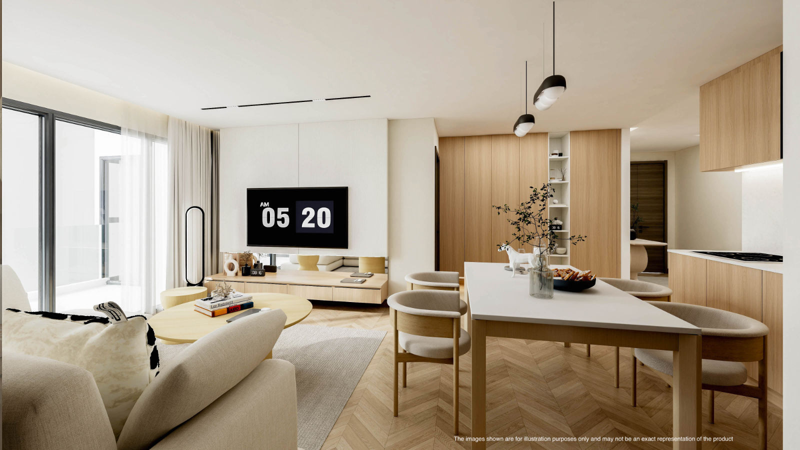 Living room, Building J 3-bedroom residence, Maviston Mai Khao