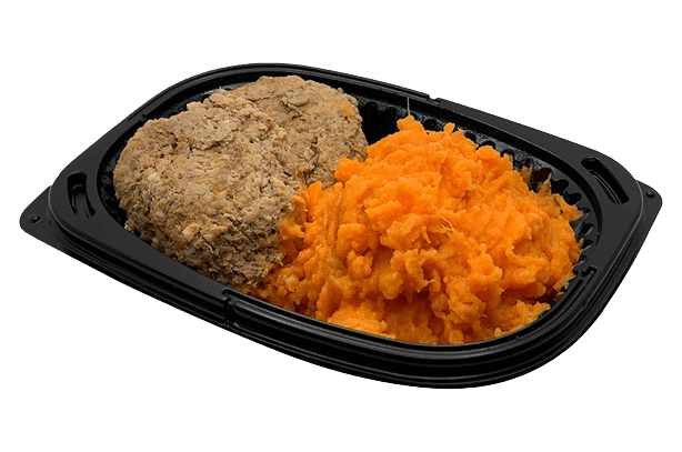 Russian steaks with sweet potato