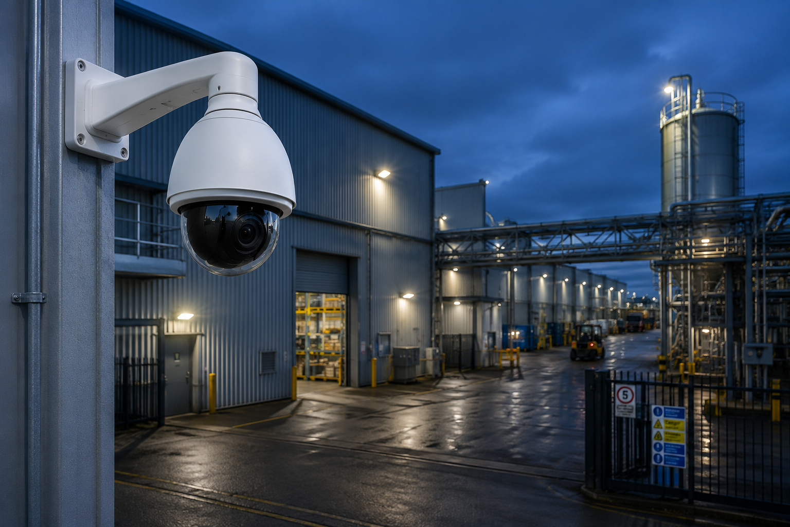 Industrial premises protected by CCTV