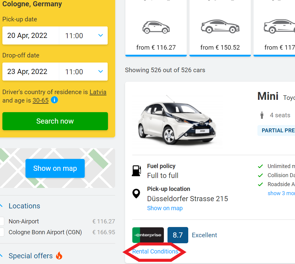 Can I drive my rental car from Germany to Austria?