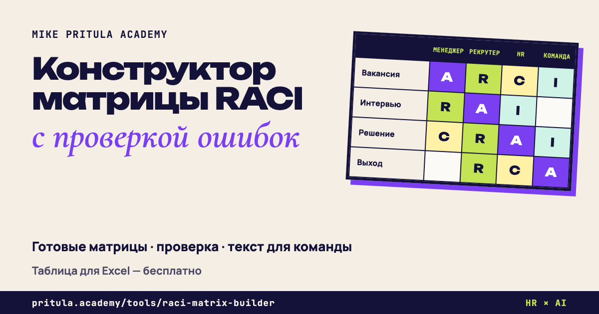 Конструктор матрицы RACI
