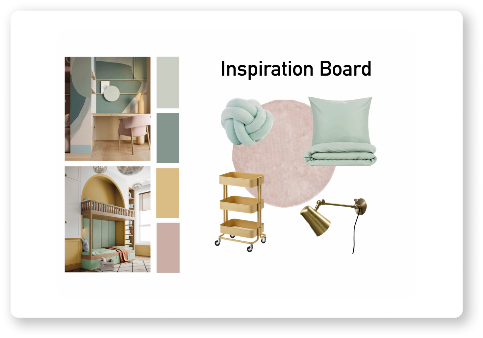 mood board of the room