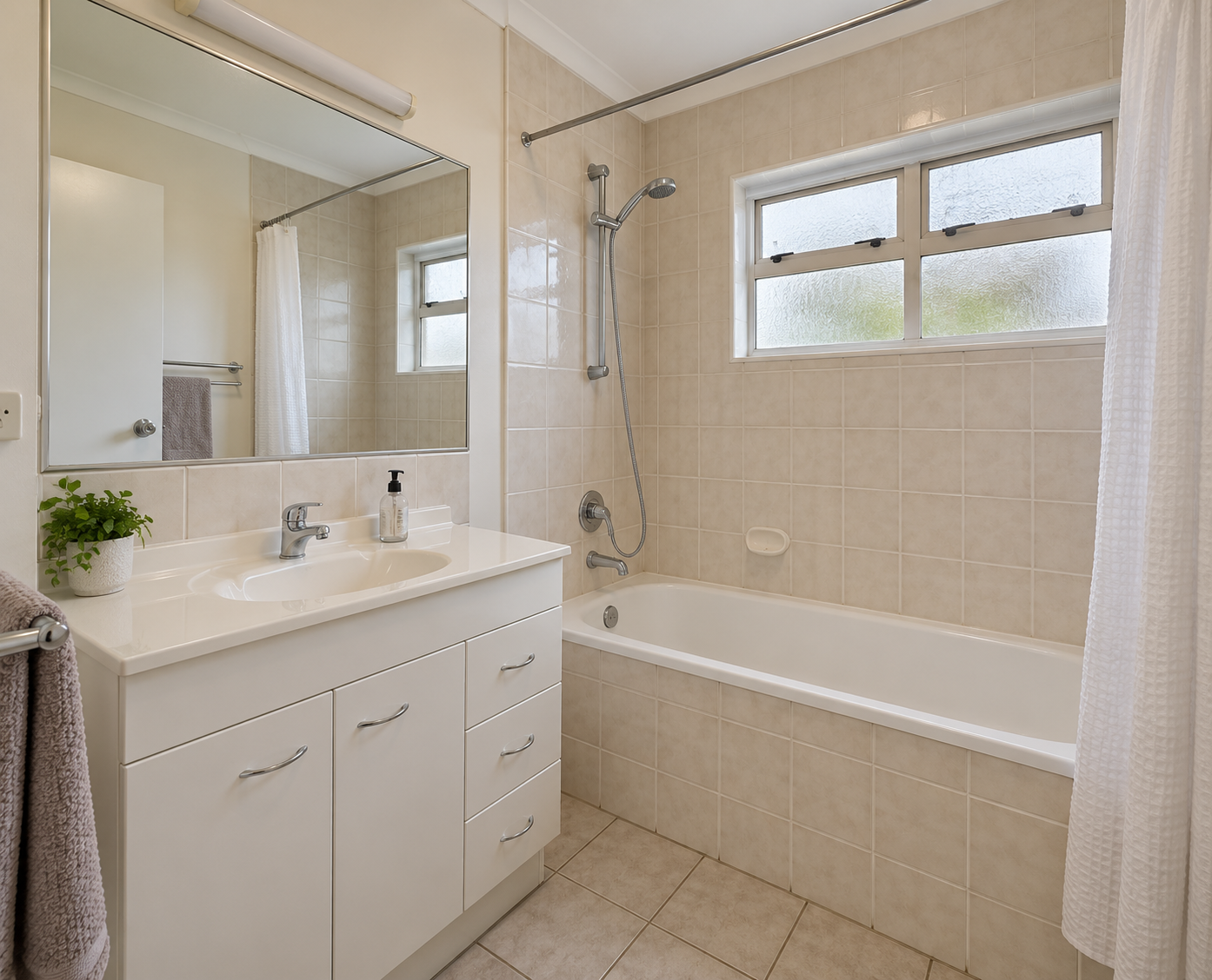 Illustrative before concept for a St Heliers bathroom with bath; generated placeholder, not an actual historical photo