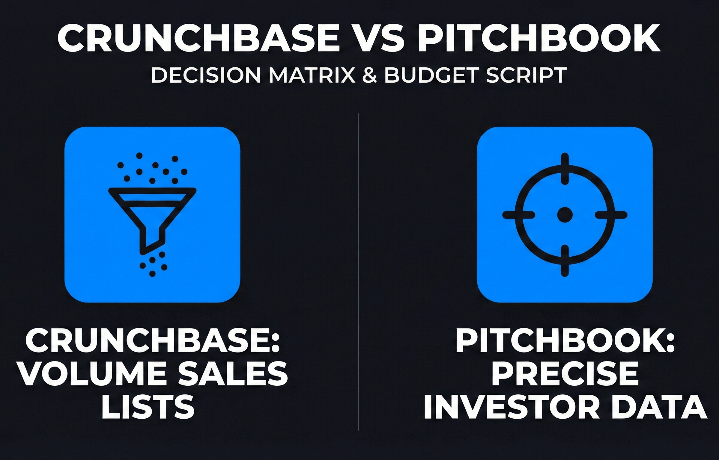 Crunchbase VS Pitchbook Decision Matrix &amp; Budget Script