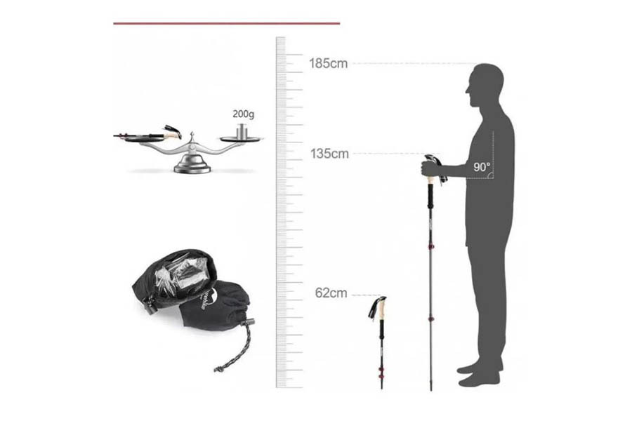Прокат туристичних палиць Naturehike 20DS003 Carbon, Київ