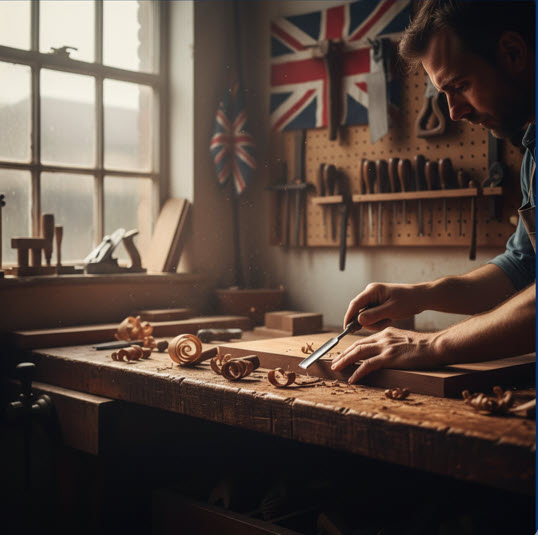 ABJ craftsman building bespoke furniture in our Peterborough workshop