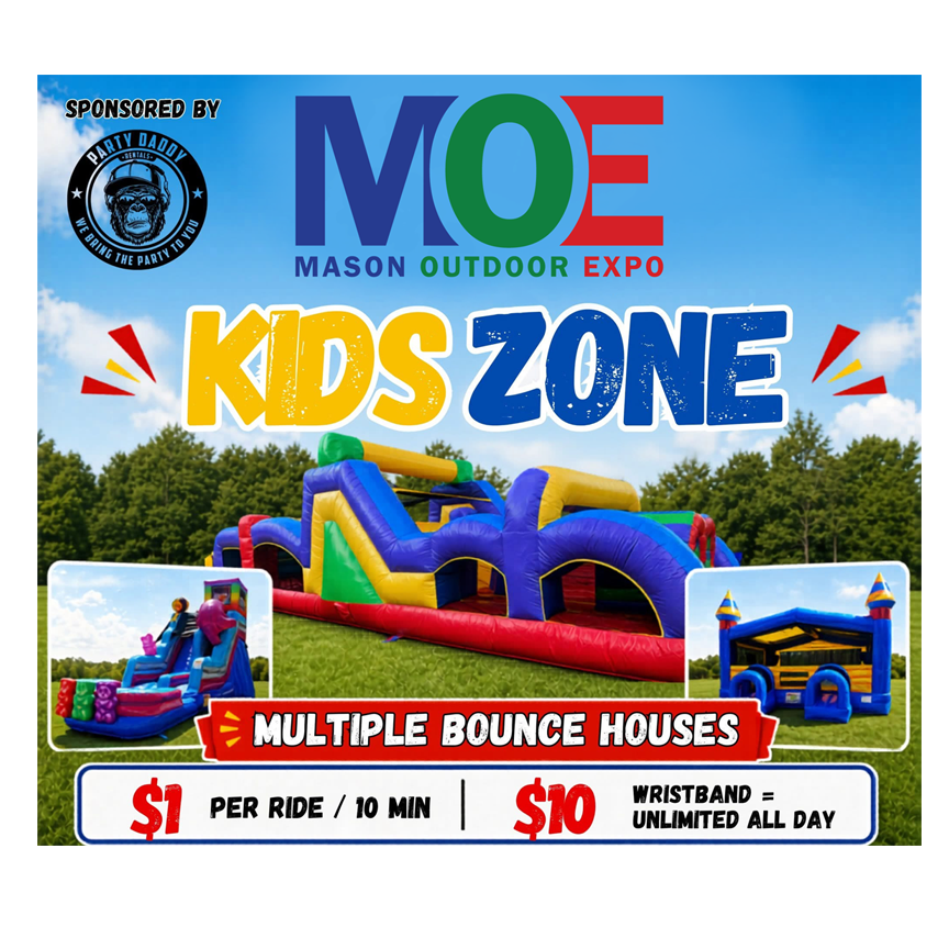 Kids Zone bounce houses at Mason Outdoor Expo