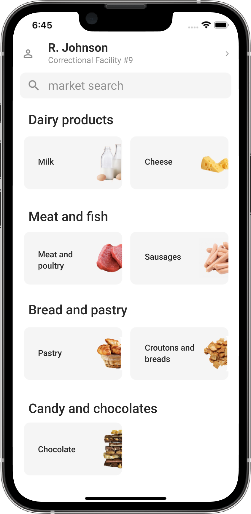 Доставка продуктов заключенным