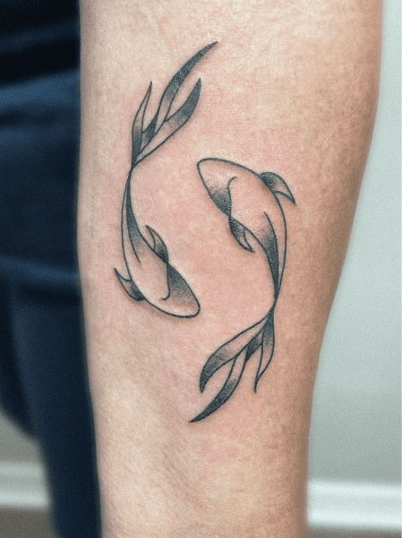 tattoo fish in Fine Line style