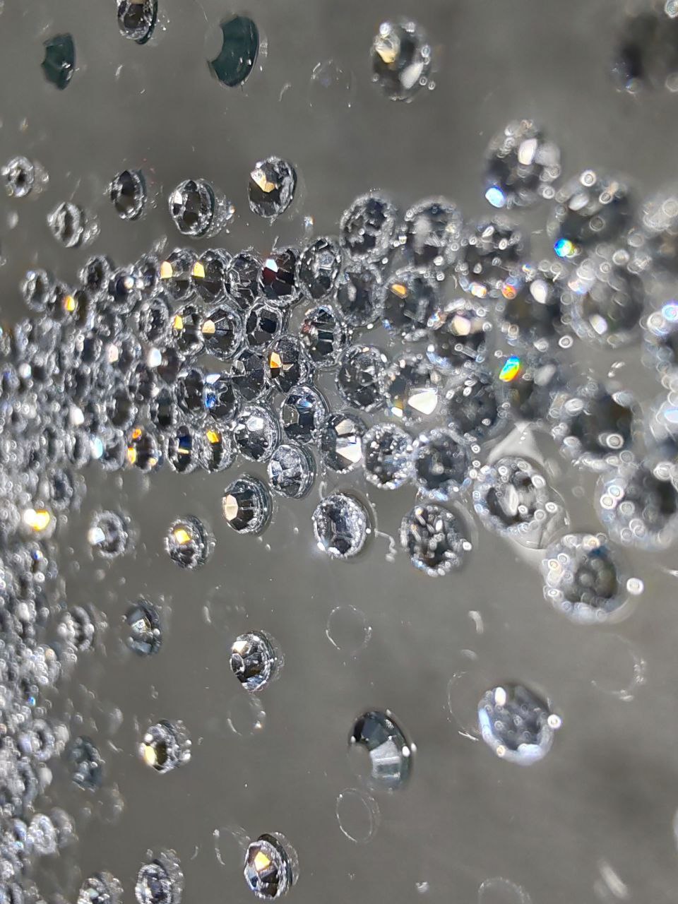 Cristaux sur verre