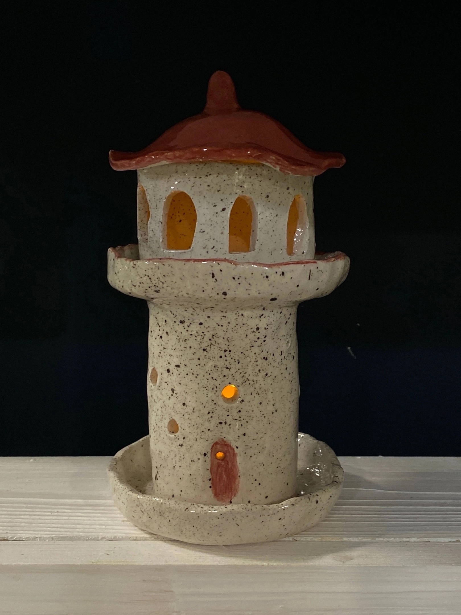 kids pottery workshop Toronto little house candle holder