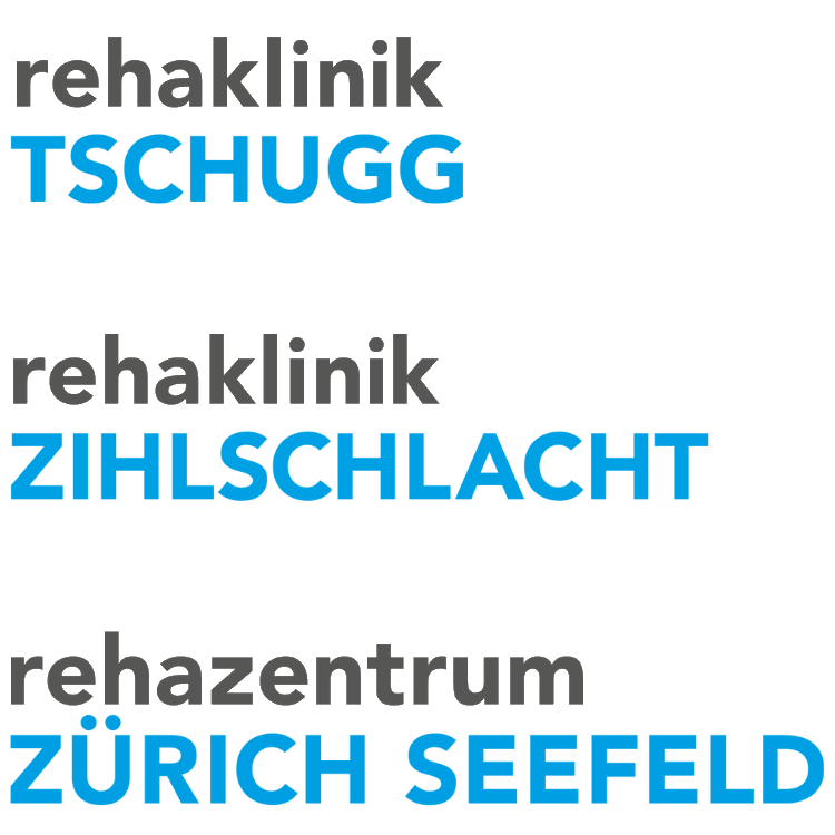 Rehaklinik Tschugg, Rehaklinik Zihlschlacht and Rehazentrum Zürich Seefeld logos