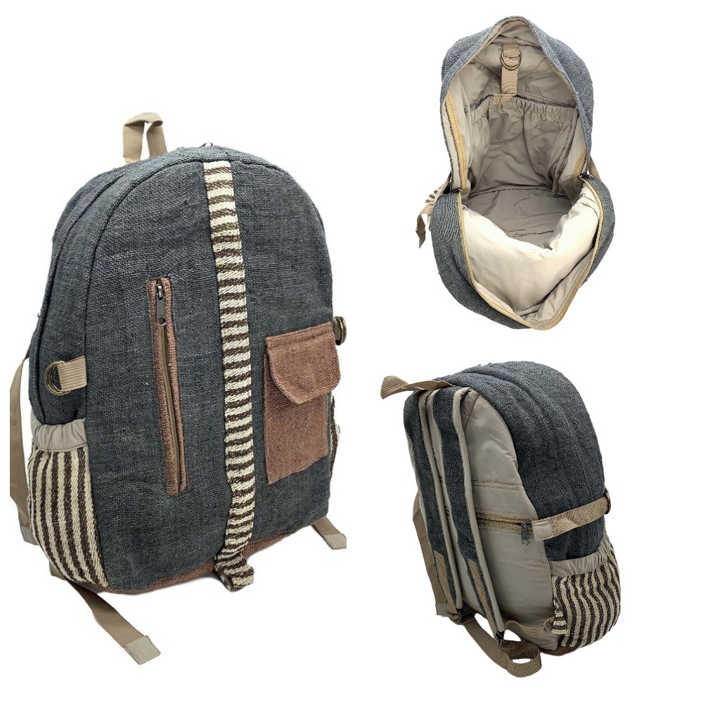 Grey ALCANTARA hemp backpack