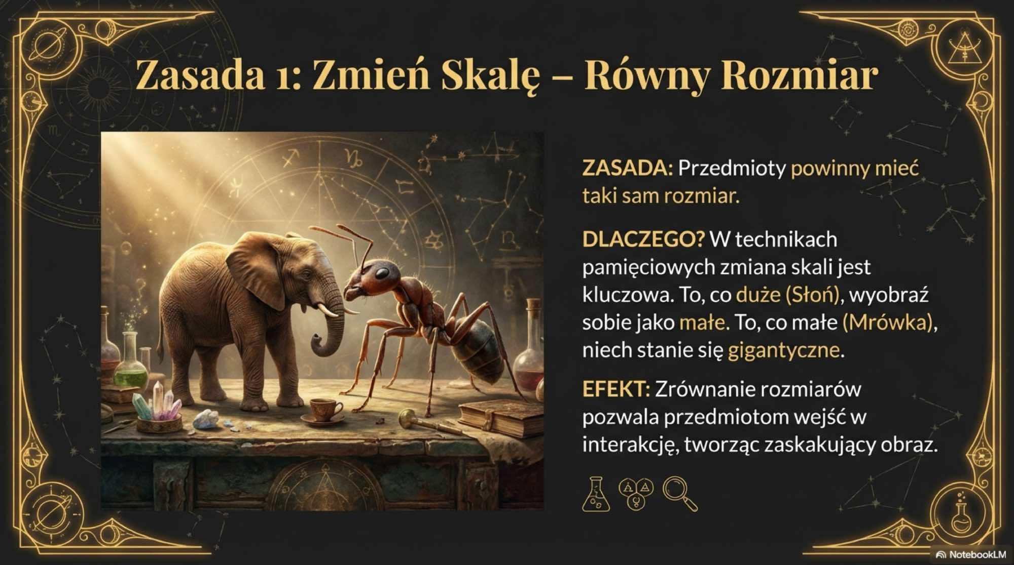 [Изображение слона и муравья одинакового размера]