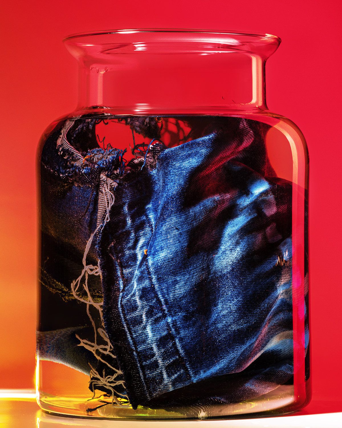 Handmade denim sculpture — studio photograph 3