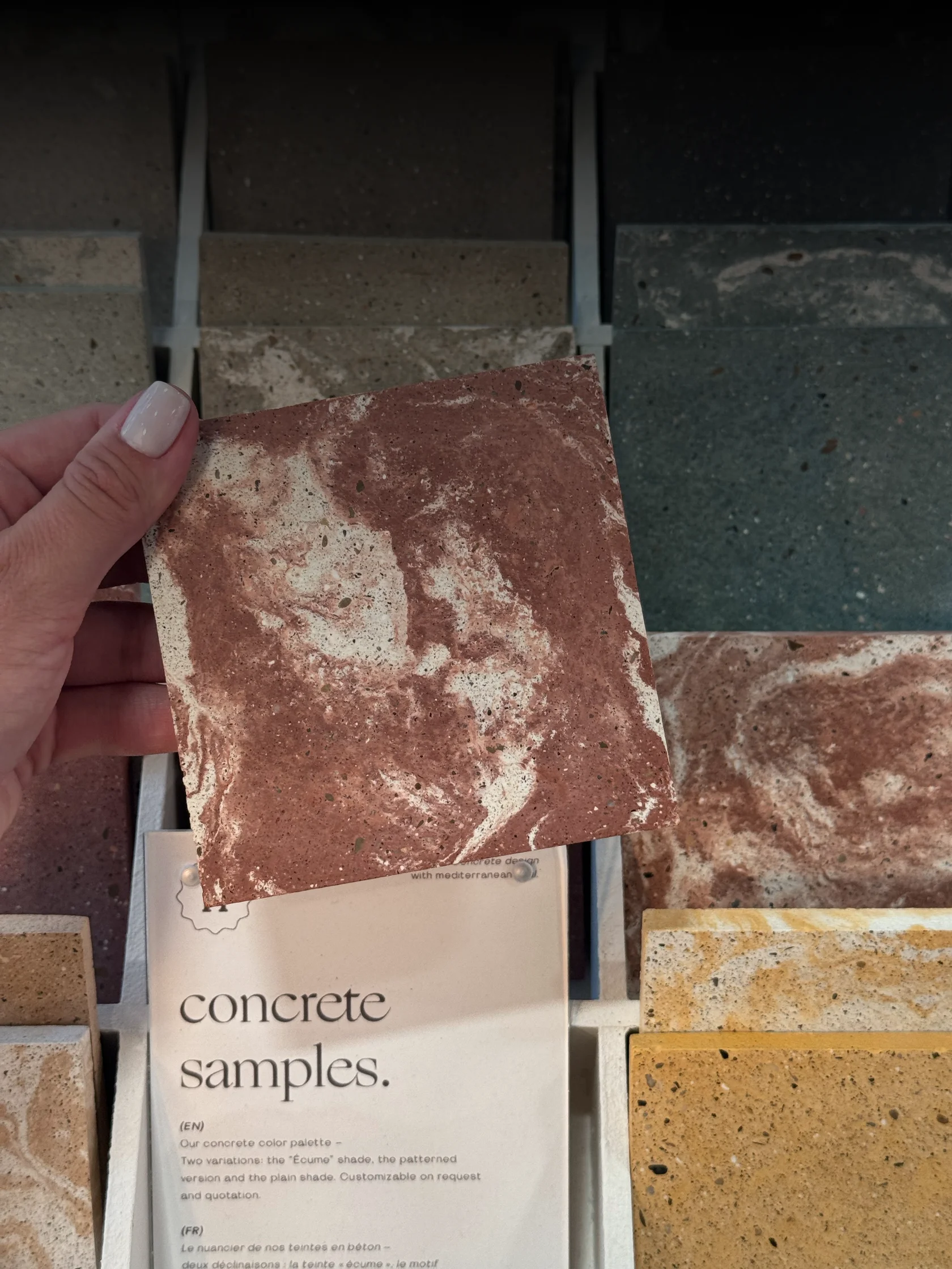 Finish and material samples