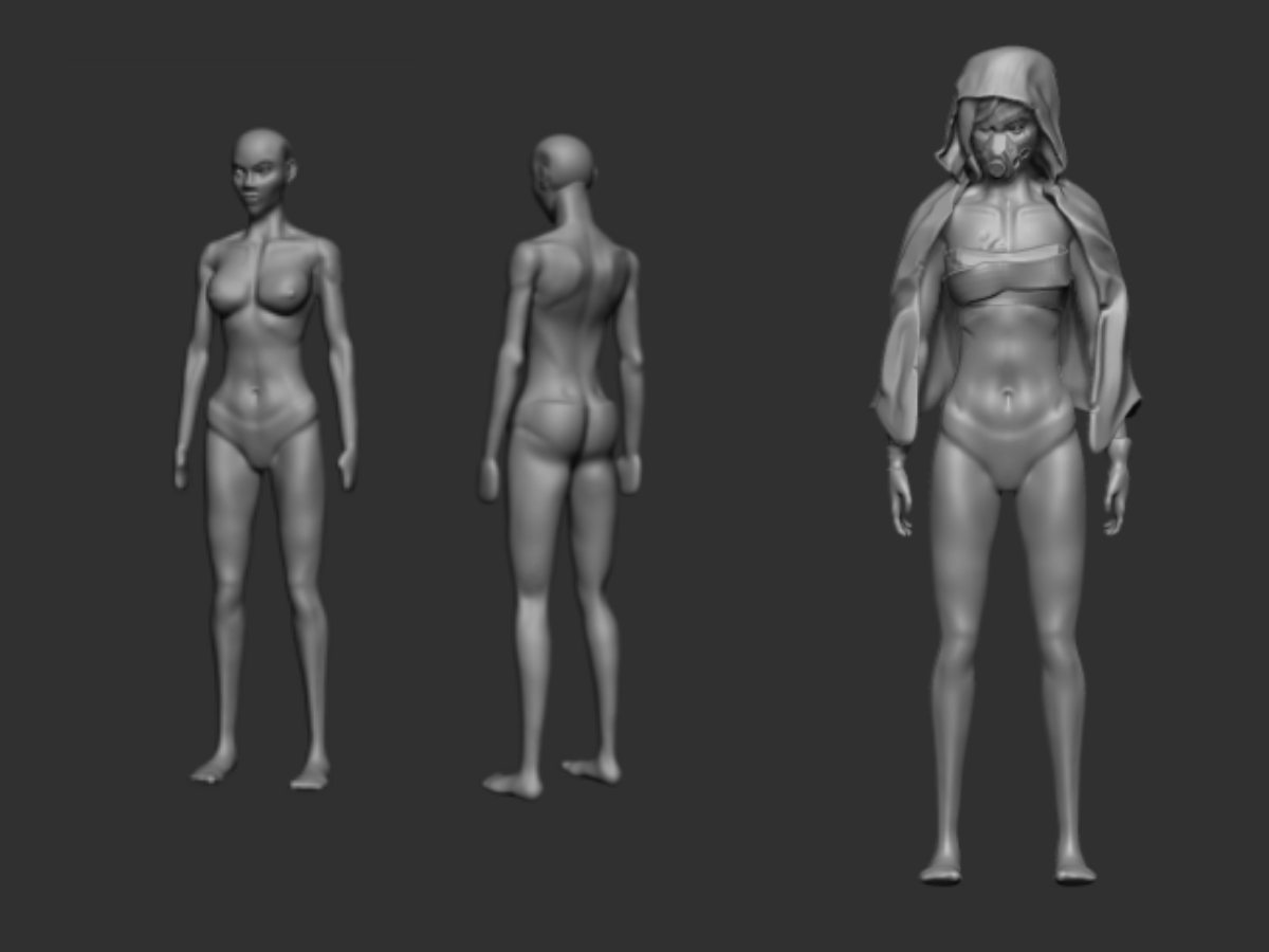 ArtStation - Female body sculpting practice