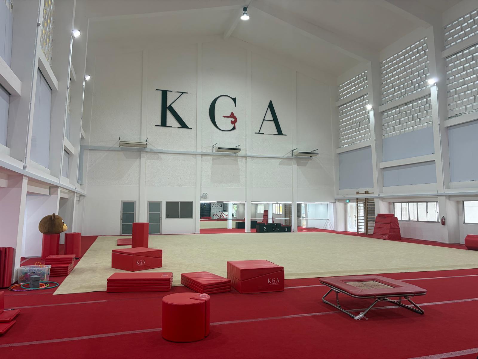 KGA Serangoon gym hall with trampoline