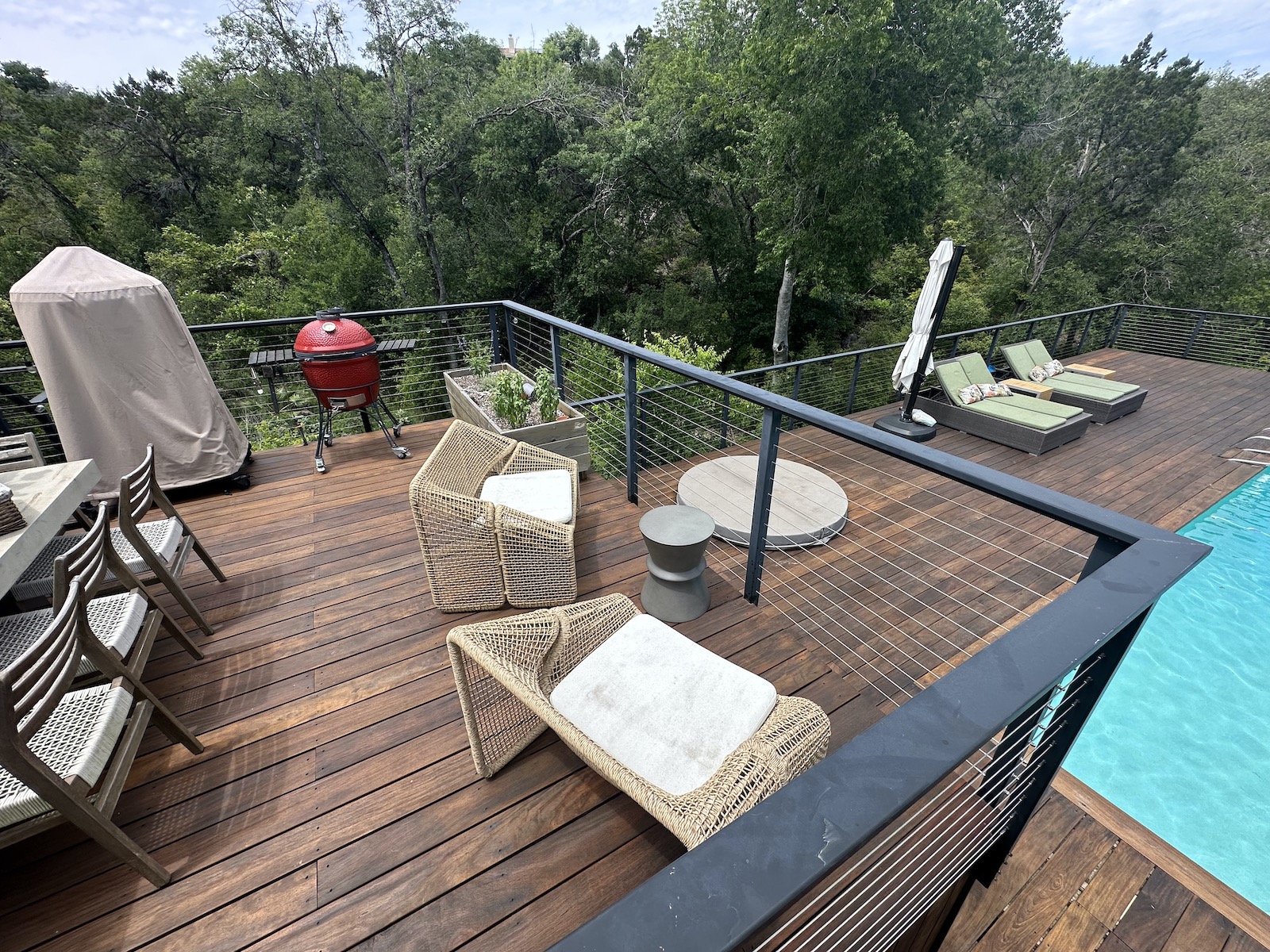 Finished hardwood deck after restoration in Austin area