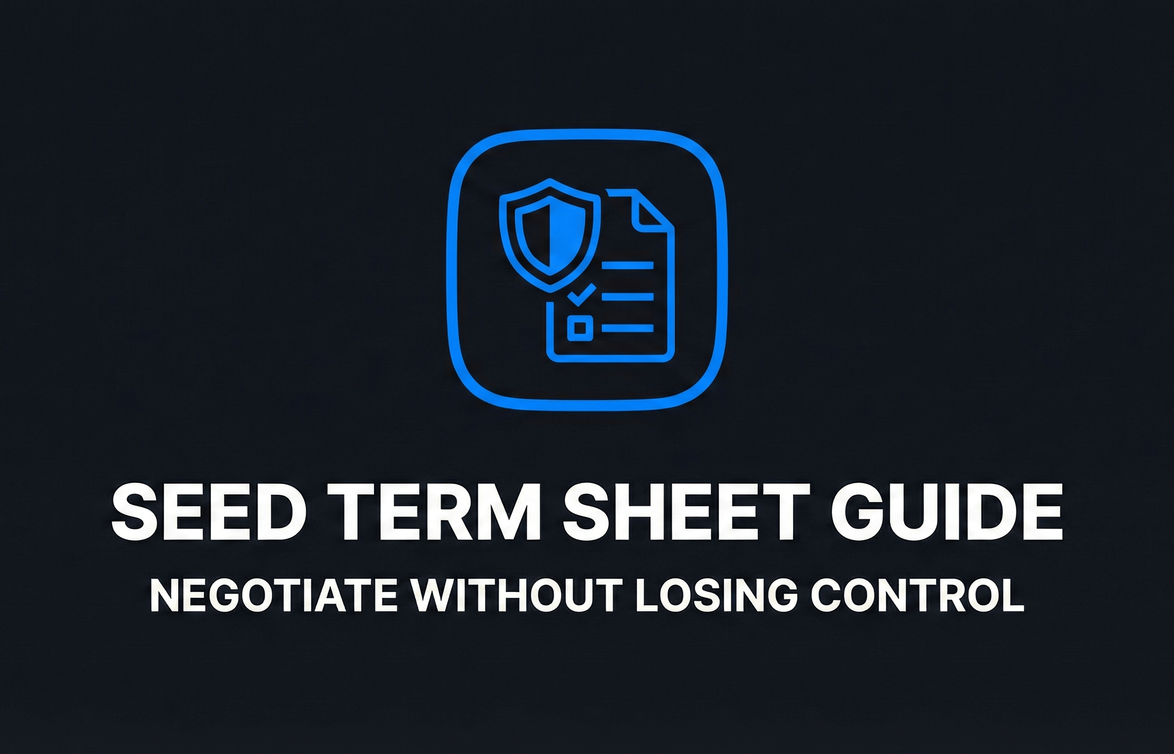 Seed Term Sheet Guide Negotiate Without Losing Control
