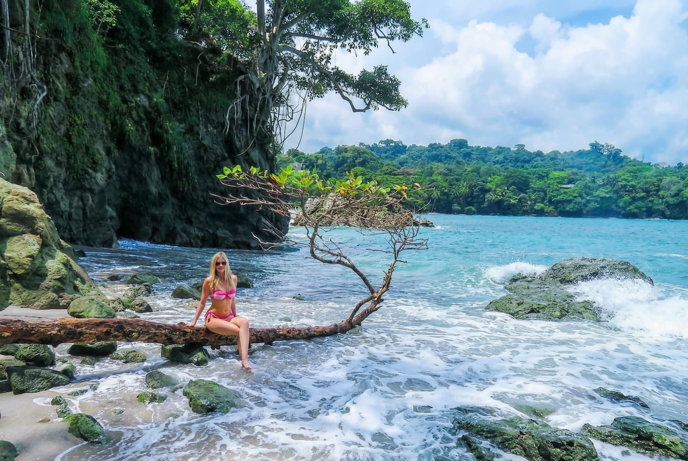 secluded wild beach below Makanda by the Sea with loungers and beach service