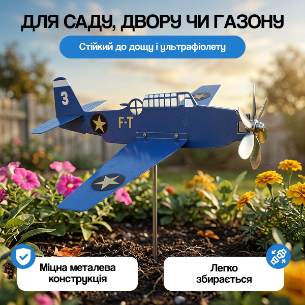 C02364 - Садовий вітряк «Ретролітак»