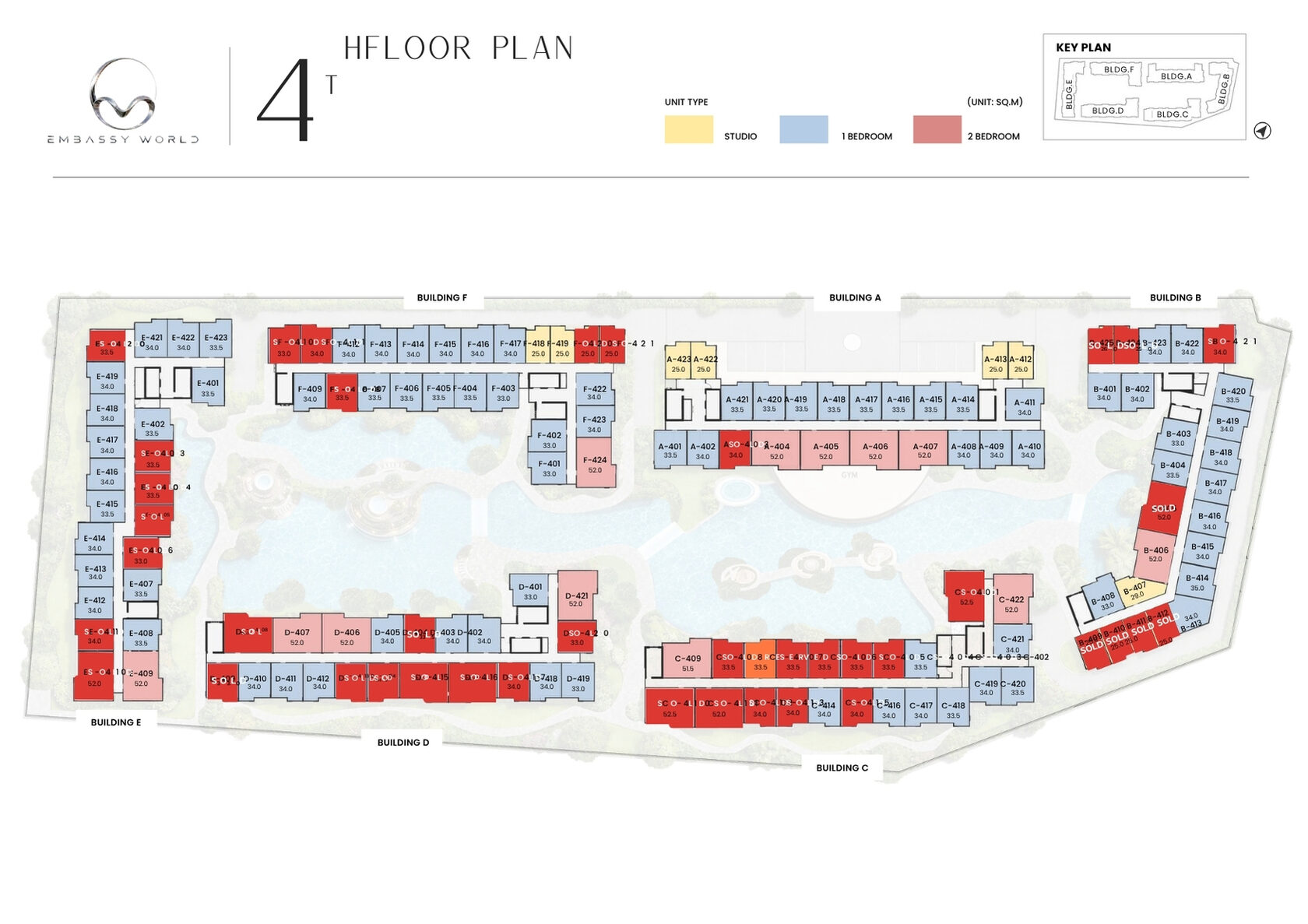 Embassy World Pattaya 4th floor plan