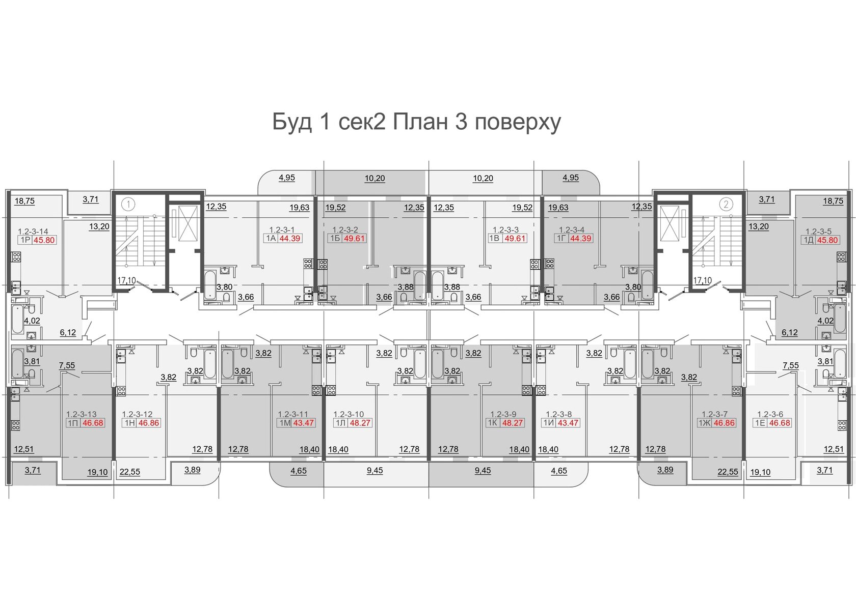 Типовая планировка этажей Кадорр на Даче Ковалевского — вариант 8